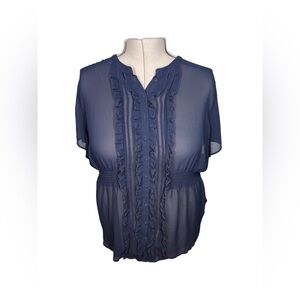 Torrid Black Ruffle Blouse